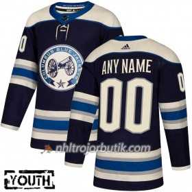 Barn Ishockey Columbus Blue Jackets Tröja med eget tryck Alternate Adidas 2018-19 Authentic